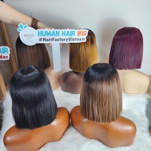 GUGU Combo de Pelucas Bob de 8 Pulgadas, Cabello Humano Virgen Vietnamita, Cierre 2x6, Densidad 200, Pelucas Frontales de Encaje con Hermoso Color - Product Image 5
