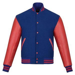 Hot Sale Retro Sleeves Wool <b>Leather</b> Varsity <b>Jacket</b> for Men Letterman <b>Jackets</b> Custom logo Embroidery Versity Men's <b>Jacket</b> - Product Image 1