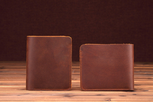 Porte-cartes en cuir véritable pour hommes et femmes, portefeuille fin, étui à cartes de poche, porte-cartes d'identité en cuir fait à la main - Product Image 2