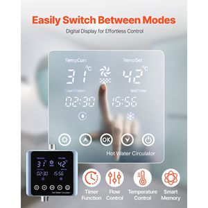 Kit Pompa Scaldabagno Elettrico Istantaneo Intelligente con Termostato, Timer e Schermo Digitale Integrato per Ricircolo Acqua Lavello - Product Image 3