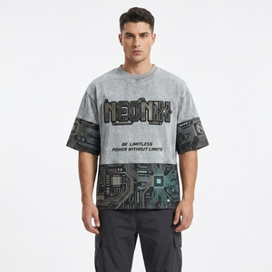 เสื้อยืดสไตล์อเมริกันแบบยูนิเซ็กซ์ ทรงหลวมไหล่ตก ทรงเรโทร ผ้าฝ้าย 100% เนื้อหนา พิมพ์ลายวินเทจ สั่งทำได้ - Product Image 4