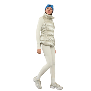 Gilet matelassé léger en polyester tricoté respirant pour femme, sans manches, décontracté, pour l'hiver et les voyages, avec logo frontal - Product Image 5