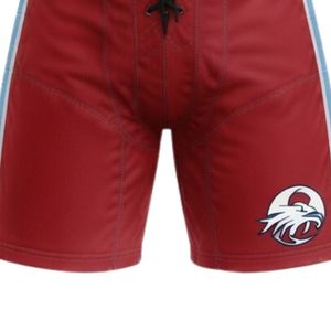 Men <b>Red</b> Sublimated Ice Hockey Training Shorts Polyester Drawstring Side Stripe Athletic Sports Shorts Training Match Wear - Product Image 5