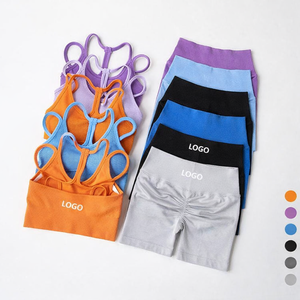 Conjunto Deportivo Seamless para Mujer, Fabricante de Sujetadores Deportivos y Pantalones Cortos Scrunch, OEM, Marca Privada, Venta al Por Mayor - Product Image 1