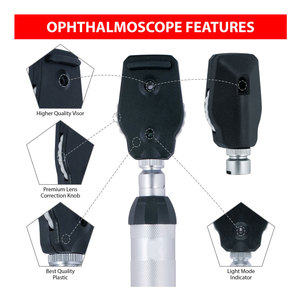 Kit d'examen otoscopique pour étudiants à usage domestique, ensemble de diagnostic à fibre optique en acier inoxydable, étui rigide en plastique, portable, pour la formation médicale - Product Image 4