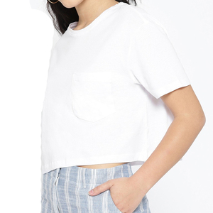 Chemisiers courts tendance pour femmes, été, en toile, manches courtes, t-shirt court - séchage rapide, écologique - Product Image 6