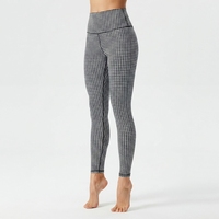 Leggings taille haute brossés avec logo personnalisé, longueur intégrale, extensibles, tricotés, pour femme, sportifs, toutes saisons