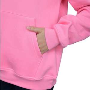 เสื้อฮู้ดดี้และเสื้อสเวตเชิ้ตผ้าฝ้ายฟลีซย้อมสีพื้นแบบลำลองพรีเมียม คุณภาพสูง เนื้อหนา สีชมพู สไตล์สตรีทแวร์ - Product Image 6