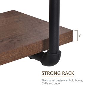 Scaffale a 3 livelli in stile industriale con struttura in metallo, espositore a parete per soggiorno, camera da letto, stile rustico, per biancheria da letto - Product Image 6