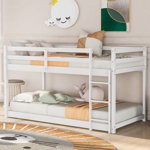 Letto a castello singolo bianco con scaletta per bambini, vecchio SKU WF281727AAK/WF286602AAK - Product Image 1