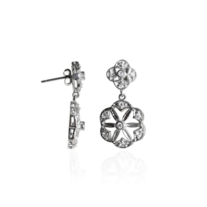 Nouvelle Arrivée 2026 Boucles d'Oreilles Pendante Diamant Floral en Argent Sterling 925 Bijoux pour Femmes et Filles à Porter lors de Fêtes de Mariage - Product Image 2
