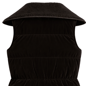 Chaleco acolchado negro sin mangas para mujer con cuello de sherpa, cremallera frontal, cálido y a la moda para exteriores - Product Image 6