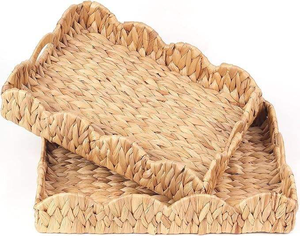 Bandeja de Servicio Decorativa de Ratán de Estilo Moderno Hecha a Mano para Restaurantes y Hoteles, Bandeja para Servir Comida, Cestas de Almacenamiento en Oferta - Product Image 4