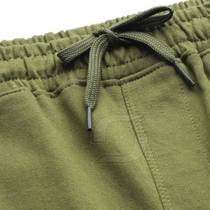 Shorts Bermuda en coton vert olive uni pour homme avec cordon de serrage à la taille et poches, style décontracté, coupe mi-haute - Product Image 6