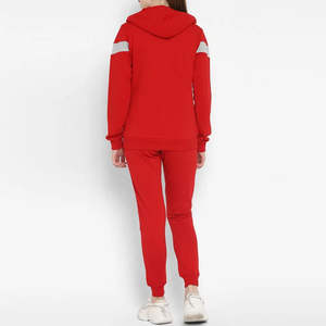 Conjunto Deportivo de Invierno para Mujer, Talla Grande, Color Sólido, 100% Algodón, Sudadera con Capucha y Pantalones Jogger de Dos Piezas - Product Image 4