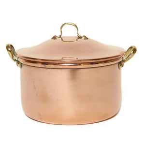 Marmite de cuisson moderne en cuivre de qualité supérieure avec couvercle et poignées en acier inoxydable, robuste, compatible lave-vaisselle et four, pour soupes et ragoûts - Product Image 1