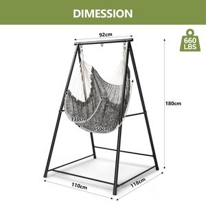 Metal Hammock Chair Stand with <b>Swing</b> Chair 112*113*180CM for Outdoor Patio Living Room <b>Bedroom</b> & Hotel - Product Image 3