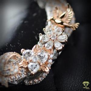 Luxury <b>Floral</b> Circle Pendant With VVS Moissanite Diamond and 925 Sterling Silver Jewelry - Product Image 5