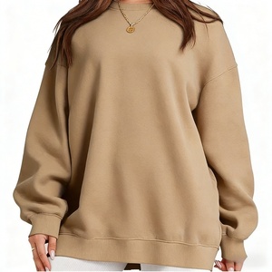 Sweat-shirt à col rond ample en molleton à manches longues, style automne, pour femmes - Product Image 1