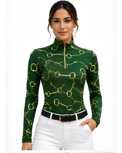 Customized Design Equine Riding <b>Top</b> Full Sleeves <b>Compression</b> Shirt Professional Horse Racing Base Layer For <b>Women's</b> - Product Image 1