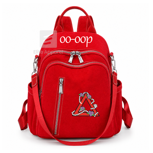 Custom Delta Sigma| Theta Sorority <b>Backpack</b> embroidered logo CasualStyle Large Capacity <b>Backpack</b> for girls with polyester lining - Product Image 2