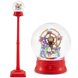 Décoration de lampadaire de Noël de 1,5 m avec grande roue tournante à 360 degrés, 15 LED colorées, 8 mélodies et 2 modes (sur pied/T) - Product Image 3