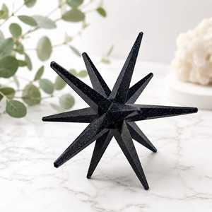 Pierre précieuse en cristal de Goldstone bleu, étoile de Merkaba à 12 points, polie, écologique, Feng Shui - Product Image 2