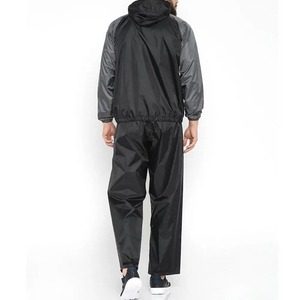 Ensemble coupe-vent urbain léger, résistant à l'eau, avec capuche, pour le jogging et les activités sportives en plein air, noir - Product Image 3