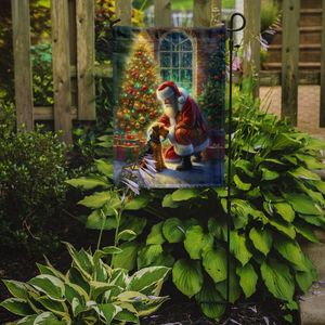 ธงสวนซานตาคลอสหลากสี Airedale Terrier สำหรับลานบ้านงานศิลปะแบนเนอร์ดอกไม้สำหรับตกแต่งบ้าน - Product Image 2