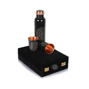 Ensemble de bouteilles d'eau en cuivre pur écologique de 1000ml Bienfaits pour la santé Finition laquée pour la maison Hôtel Voyage Bureau - Product Image 6