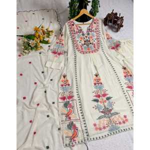 Conjunto de Salwar Kameez de Algodón de Diseño con Hermosa Dupatta Incluida para Fiestas - Product Image 1