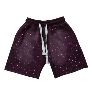 Nouveaux shorts homme personnalisés été 2026, délavés à l'acide, séchage rapide, style streetwear vintage, effet soleil délavé, imprimé en relief, poche ornée de strass - Product Image 2