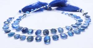 AAA Natural Blue Kyanite Faceted Pear Shape Beads Necklace 7x9 To 9x13 MM Kyanite <b>Gemstone</b> Beads 9 Inch Pear Shape Kyanite Beads - Product Image 4