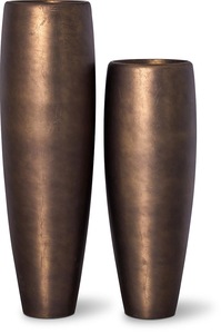 Modern Metal <b>Vase</b> Indoor Plant <b>Stand</b> Copper Finish Tall Cylinder Shape For Home Decor Flower Pot Planter - Product Image 2