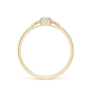 Anillo de compromiso Bardot con diamante cultivado en laboratorio de corte ovalado de 1.70 quilates, con cinco diamantes en oro blanco de 14K. - Product Image 6