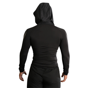 Camiseta de Compresión Personalizada para Hombre, Manga Larga, Color Carbón, Cuello Redondo, Ajustada, para Gimnasio, Entrenamiento, Deporte, Ropa Deportiva, Capa Base - Product Image 2