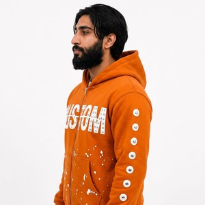 Sudadera con capucha de algodón 100% personalizada para hombre, de invierno, de peso pesado, bordada, de forro polar, estilo urbano, con cremallera metálica, para compradores estadounidenses. - Product Image 4