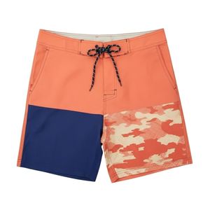Shorts de bain rayés bleu sarcelle personnalisés avec logo, séchage rapide, anti-UV, confortables, pour hommes, entraînement, plage, respirants - Product Image 3