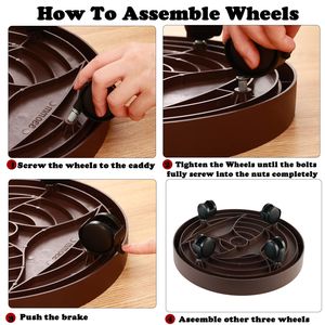 Paquete de 8 Soportes para Plantas Resistentes de 12.2 Pulgadas con Ruedas con Bloqueo, Soporte Rodante para Plantas de Interior y Exterior con Ruedas, Neumáticos y Accesorios - Product Image 4