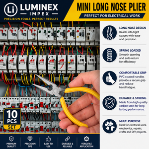 LUMINEX IMPEX LUB=113 <b>Long</b> <b>Nose</b> Stainless Steel Lightweight Smooth Work Jewelry Making Polishing Pliers for Bracelet Making DIY - Product Image 2