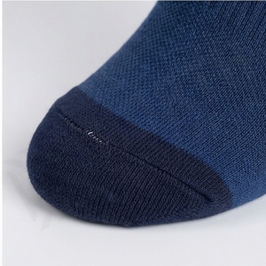 Crew <b>Socks</b> Solid Navy Blue Knitted Breathable Polyester Spandex Adult Casual Daily Wear Spring Season Standard Thickness - Product Image 6