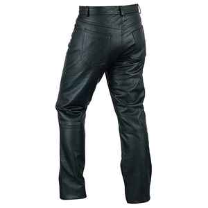 Plus Size Women's Black Leather Look Moto Biker Pants Straight Fit High Waist Full Length Autumn Style Casual Streetwear - Product Image 2