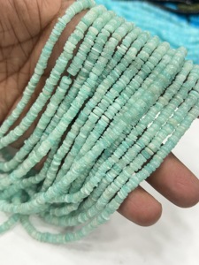 Cuentas de Piedras Preciosas de Alta Calidad para la Elaboración de Joyería, 17 Pulgadas, Amazonita Natural, Forma de Neumático Lisa, Tamaño 6-7 mm - Product Image 2