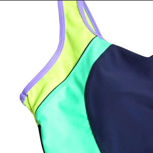 Traje de Baño de Dos Piezas para Mujer con Bloques de Color y Ribete en Contraste, Estilo Shorts, Spandex y Poliéster, Último Diseño, Buena Calidad, Conjunto de Bikini - Product Image 3