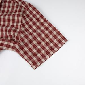 Chemises à carreaux pour hommes 100 % coton de haute qualité, anti-rétrécissement, à manches courtes, boutonnées, col rabattu – Meilleures ventes - Product Image 3