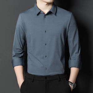 เสื้อเชิ้ตผู้ชายลายทาง แขนยาว ปกคอปก ติดกระดุม ผ้าฝ้าย สำหรับธุรกิจและสำนักงาน - Product Image 6