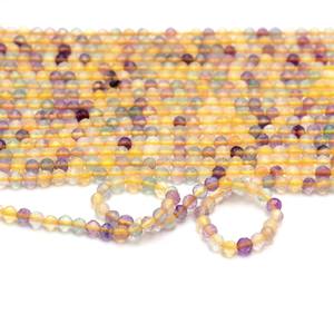 AAA+ Yellow Fluorite 3mm Gemstone Micro Faceted Beads Natural Fluorite Semi Precious Gemstone Rondelle Beads for Jewelry Making - Product Image 4