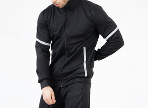 Ensemble de survêtement décontracté d'hiver personnalisé avec capuche, pantalon de jogging léger en polyester/nylon, couleur unie - Product Image 2