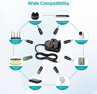 24W Universal-Netzteiladapter 3V 4.5V 5V 6V 7.5V 9V 12V 2A Max AC/DC Netzteil Transformator Adapter mit 8 DC-Steckern