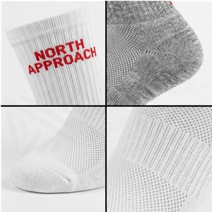 White Crew Athletic <b>Socks</b> With Red Letter Printing <b>Breathable</b> Cotton Basketball <b>Socks</b> For Adults Summer Season - Product Image 4